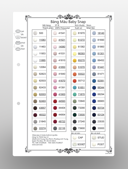 Bảng màu của Nhãn dán tròn 10mm